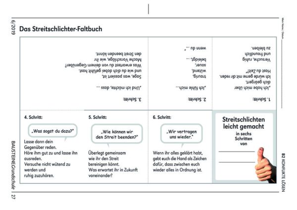 Konflikte lösen Bausteine Grundschule Deutsch Grundschule