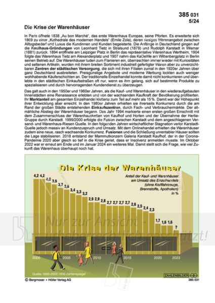 Die Krise der Warenhäuser Die Krise der Warenhäuser