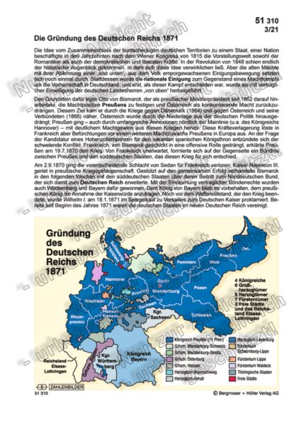 Die Gründung Des Deutschen Reichs 1871 | Zahlenbilder | Politik ...