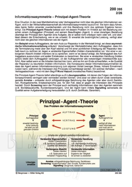 Informationsasymmetrie - Prinzipal-Agent-Theorie