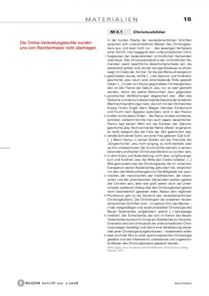 Jesus als Christus in der Überlieferung