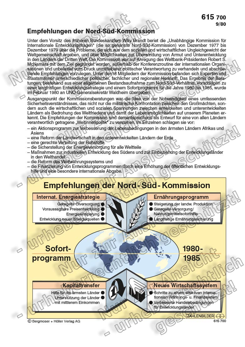 Empfehlungen der NordSüdKommission Zahlenbilder Politik