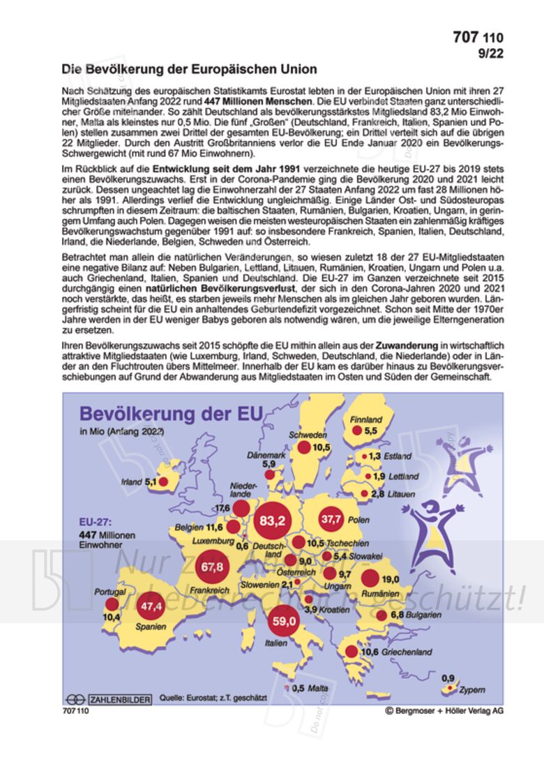 Die Bevölkerung Der EU | Zahlenbilder | Politik | Sekundarstufe II ...