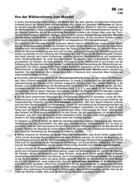 Von der Wählerstimme zum Mandat