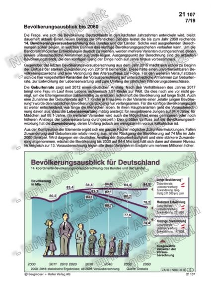 Bevölkerungsausblick bis 2060