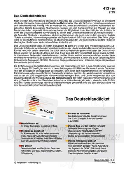 Das Deutschlandticket Das Deutschlandticket