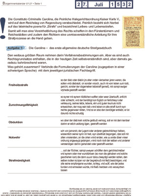 1 Deutsches Strafgesetzbuch Carolina 27 07 1532 Arbeitsblatter Online
