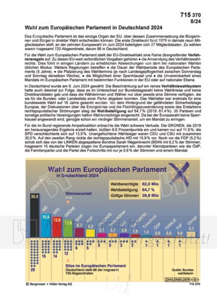 Wahl zum Europäischen Parlament in Deutschland 2024