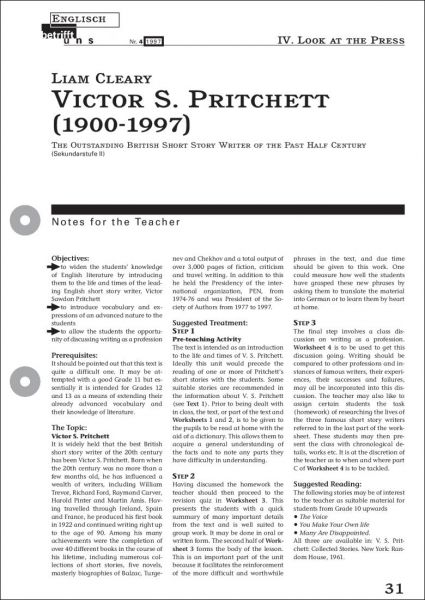 Victor S. Pritchett - An Outstanding British Short Story Writer