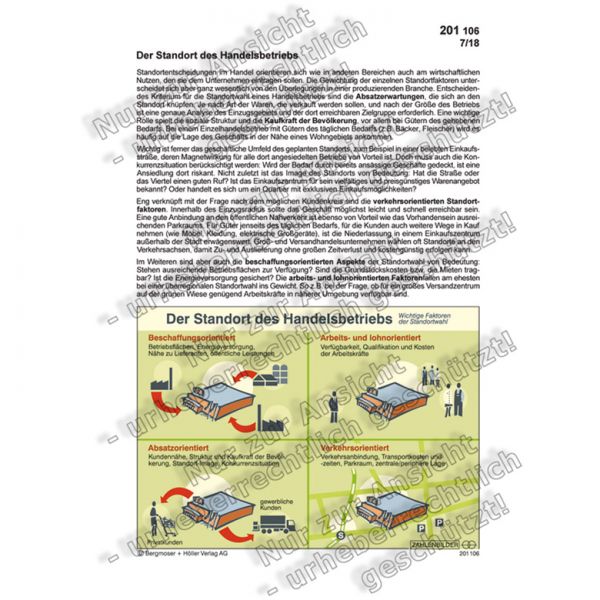 Der Standort des Handelsbetriebs