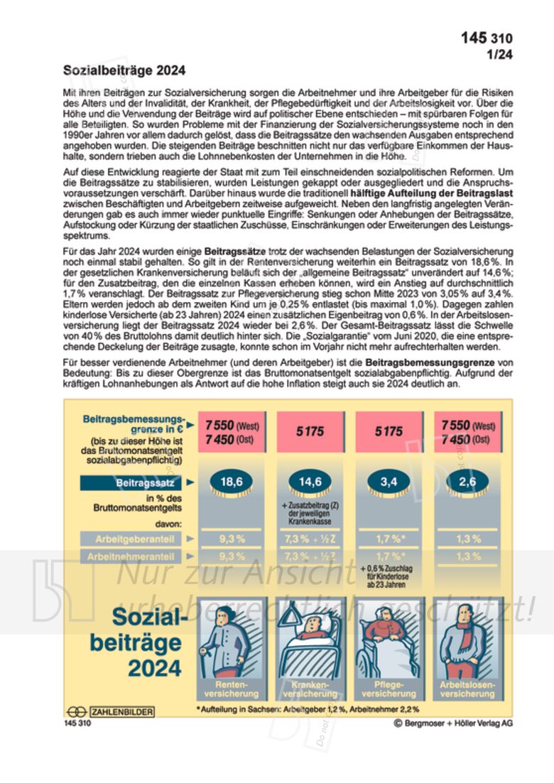 Sozialbeiträge 2024 | Zahlenbilder | Politik | Sekundarstufe II ...