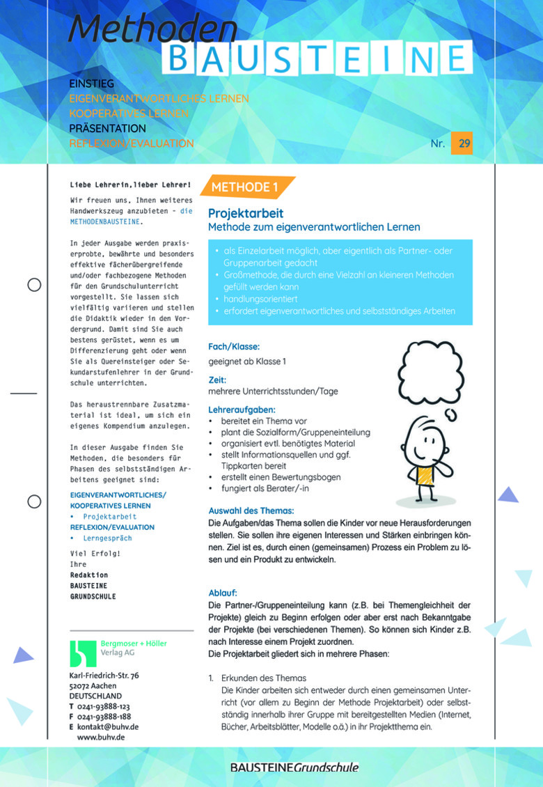 Methodenbaustein Nr. 29 | Methoden | Sekundarstufe I | Arbeitsblätter ...