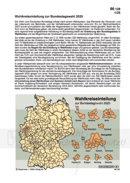 Wahlkreiseinteilung zur Bundestagswahl 2025