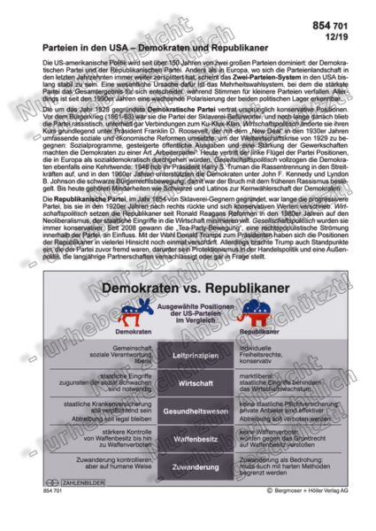 Parteien in den USA - Demokraten und Republikaner