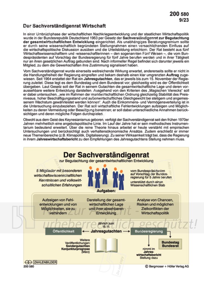 Der Sachverständigenrat Wirtschaft Zahlenbilder Politik
