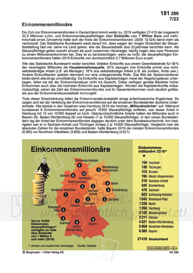 Einkommensmillionäre | Zahlenbilder | Politik | Sekundarstufe II ...