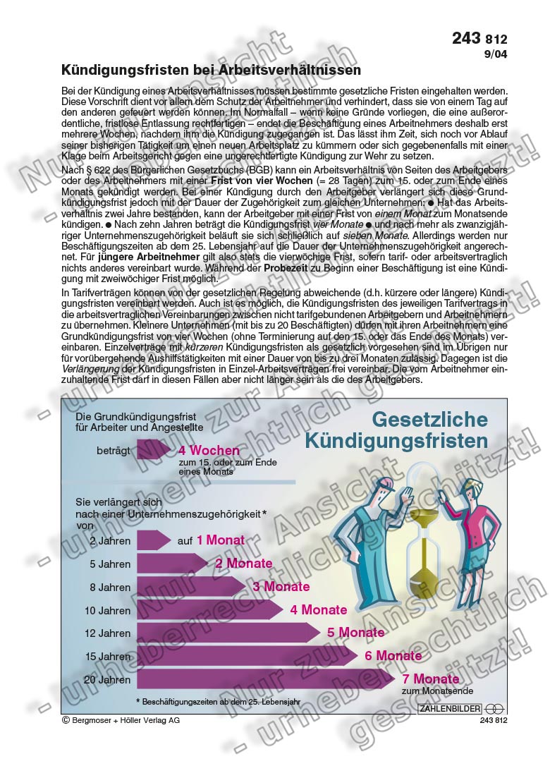 Gesetzliche Kündigungsfristen | Zahlenbilder | Politik | Sekundarstufe ...