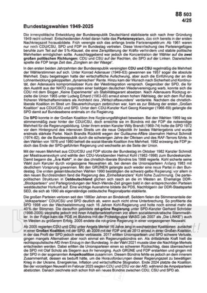 Bundestagswahlen 1949-2021 (Text) Bundestagswahlen 1949-2021 (Text)
