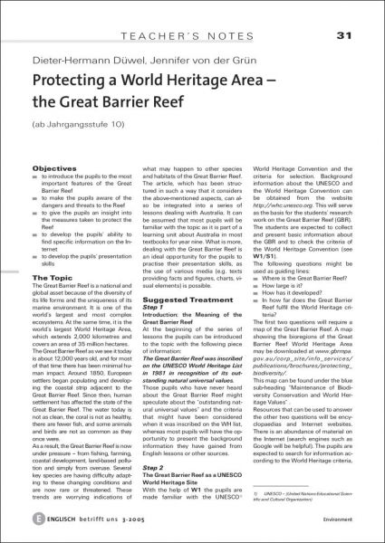 Protecting a World Heritage Area - the Great Barrier Reef