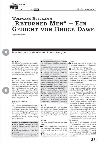 "Returned Men" - Ein Gedicht von Bruce Dawe