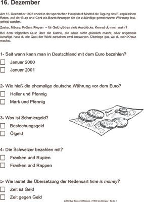 Euro und Cent als gemeinsame Währung - 16.12.1995