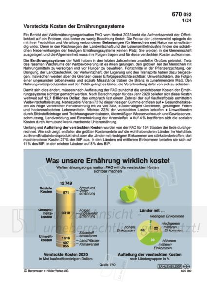 Versteckte Kosten der Ernährungssysteme Versteckte Kosten der Ernährungssysteme