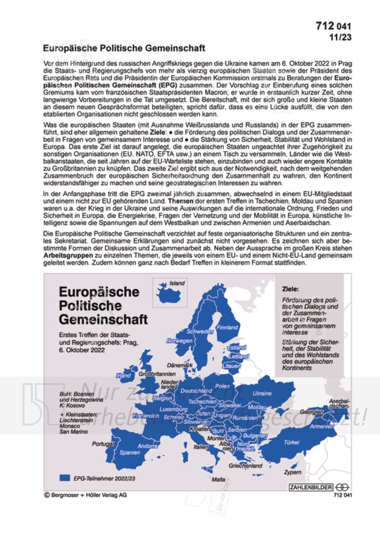 Europäische Politische Gemeinschaft | Zahlenbilder | Politik ...