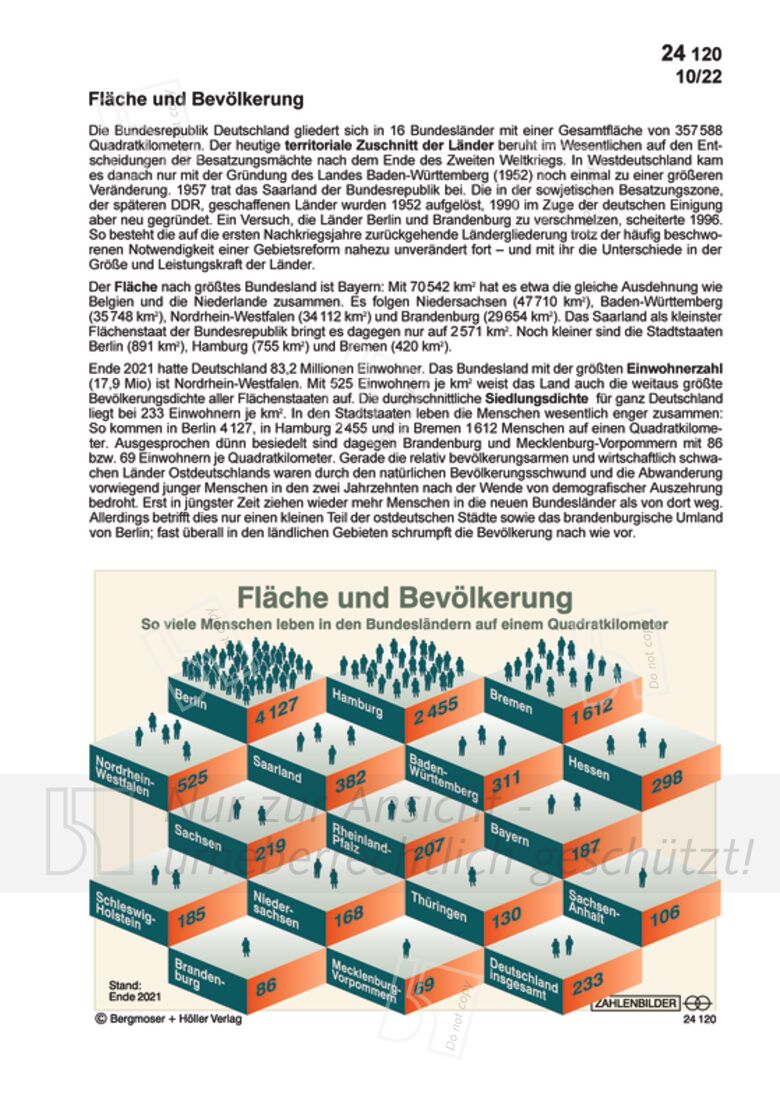 Fläche Und Bevölkerung | Zahlenbilder | Politik | Sekundarstufe II ...