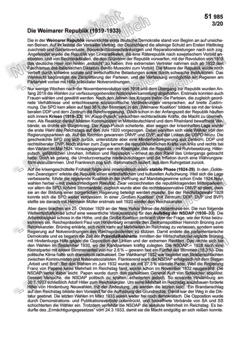 Die Weimarer Republik Arbeitsblatt Lösungen Die Weimarer Republik 1919-1933 | Zahlenbilder | Politik