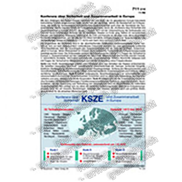 KSZE - Konferenz über Sicherheit und Zusammenarbeit in Europa
