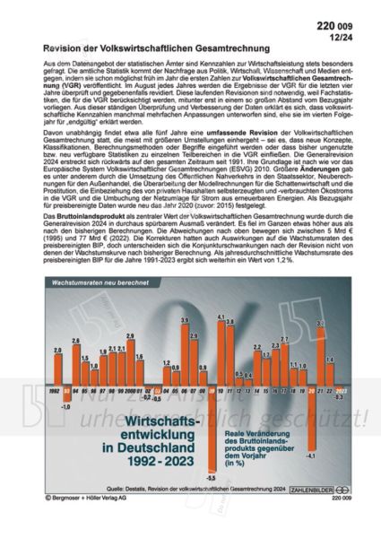 Revision der Volkswirtschaftlichen Gesamtrechnung