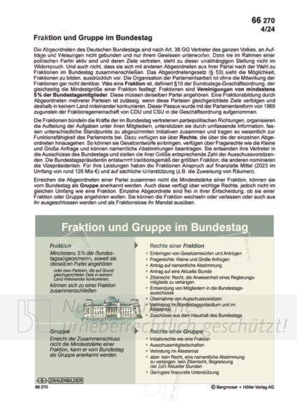Fraktion und Gruppe im Bundestag Fraktion und Gruppe im Bundestag
