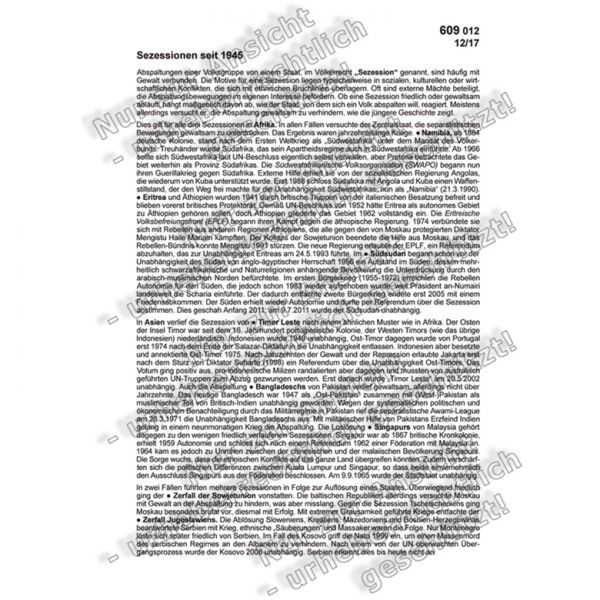 Sezessionen seit 1945 (Text)
