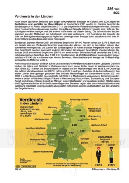 Verdienste in den Ländern