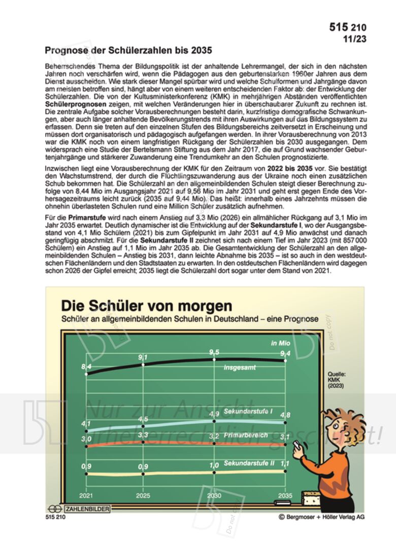 Prognose Der Schülerzahlen Bis 2035 | Zahlenbilder | Politik ...