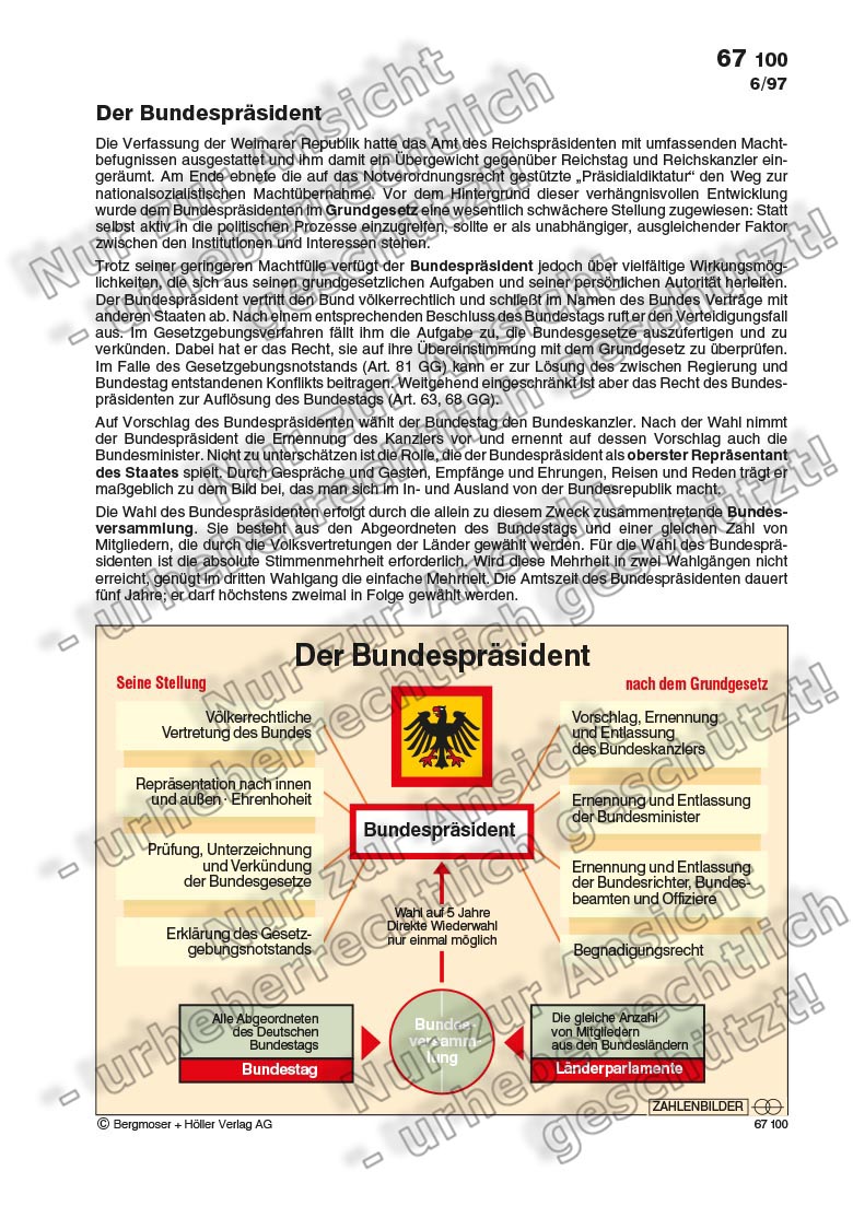 Der Bundespräsident | Zahlenbilder | Politik | Sekundarstufe II ...