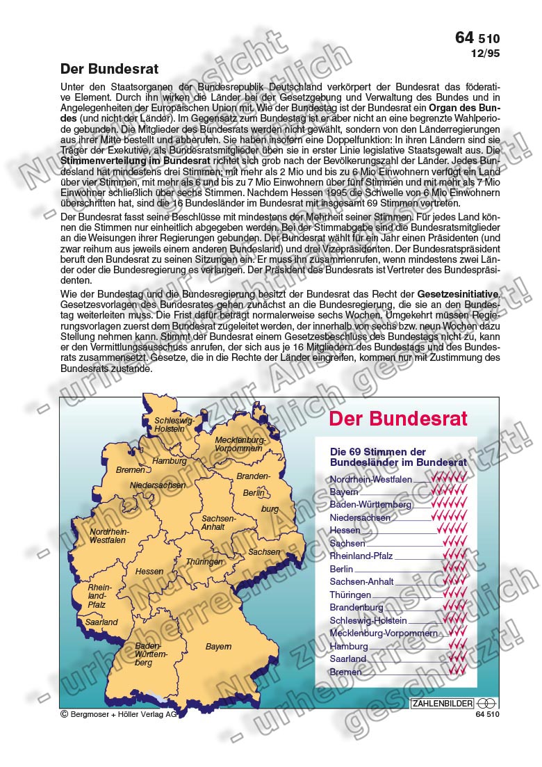 Der Bundesrat Zahlenbilder Politik Sekundarstufe II