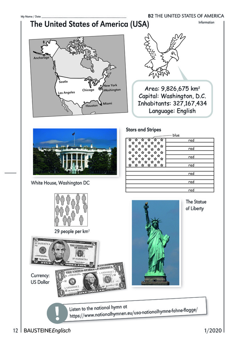 The United States of America | Arbeitsblätter Online