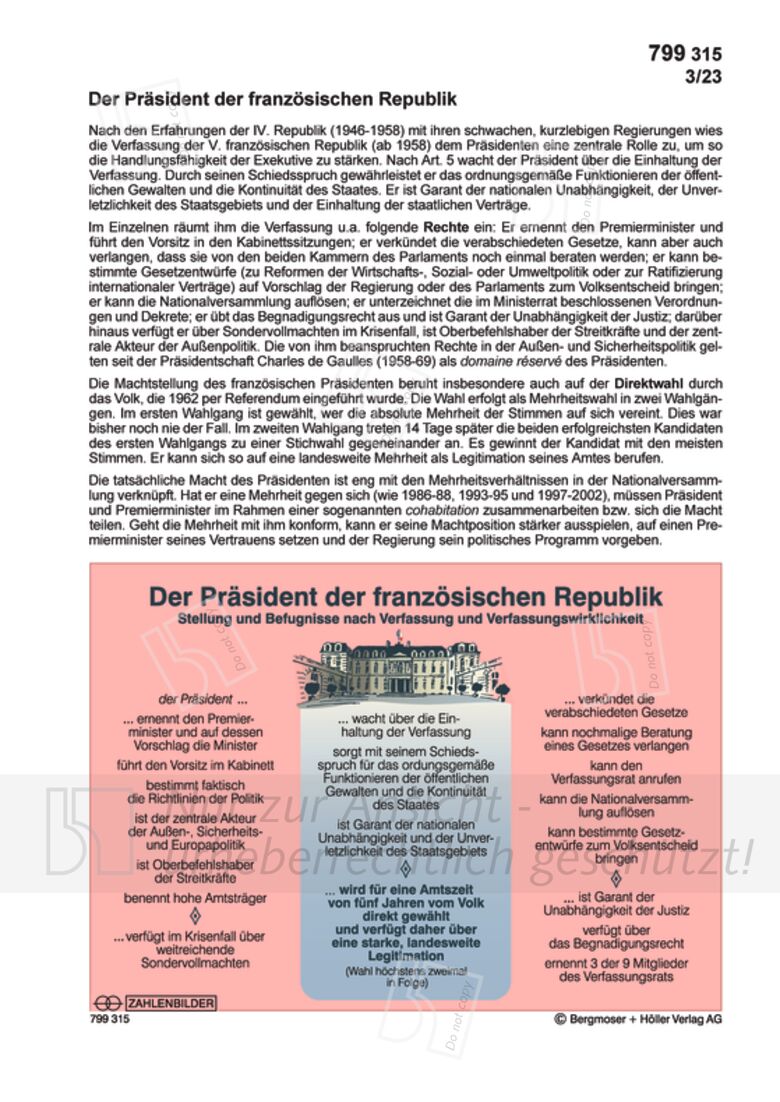 Der Präsident der Französischen Republik Zahlenbilder Politik