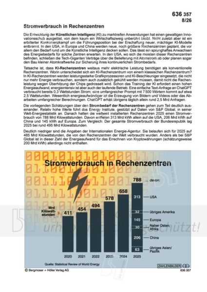 Stromverbrauch in Rechenzentren