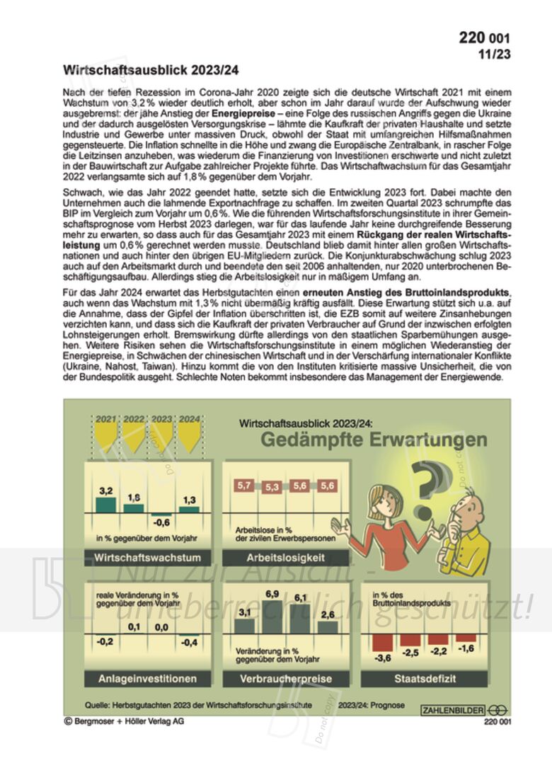 Wirtschaftsausblick 2023/24 | Zahlenbilder | Politik | Sekundarstufe II ...