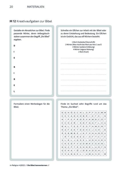 Frühblüher Klasse 1 Unterrichtseinheit Die Bibel kennenlernen: Abschluss der Unterrichtseinheit | MEIN FACH