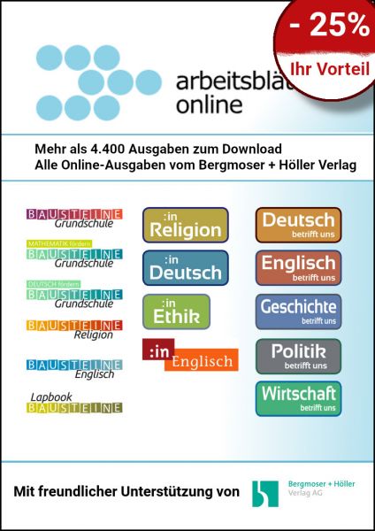 Referendar-Mitgliedschaft bei Arbeitsblätter Online (750 Credits)