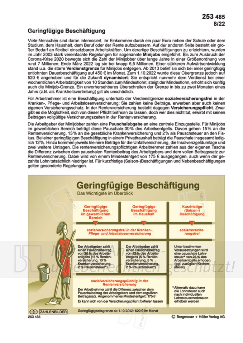 Geringfügige Beschäftigung | Zahlenbilder | Politik | Sekundarstufe II ...