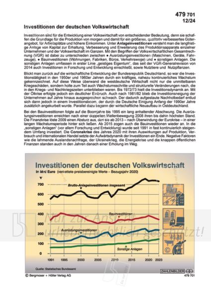 Investitionen der deutschen Volkswirtschaft Investitionen der deutschen Volkswirtschaft