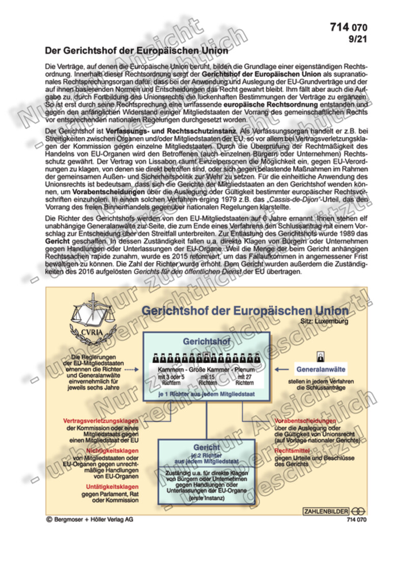 Der Gerichtshof Der Europäischen Union | Zahlenbilder | Politik ...