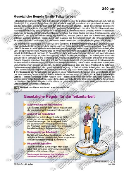 Gesetzliche Regeln für die Teilzeitarbeit
