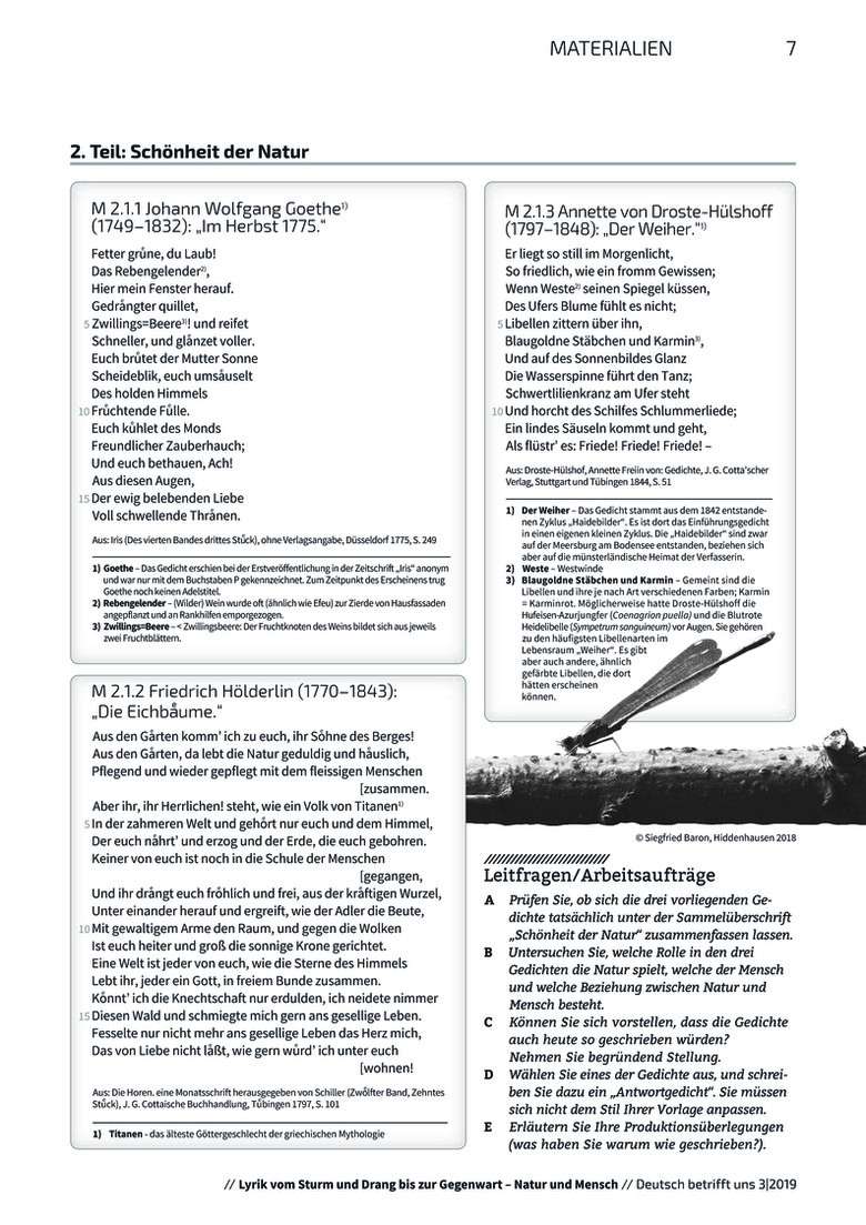 Lyrik vom Sturm und Drang bis zur Gegenwart Schönheit der Natur