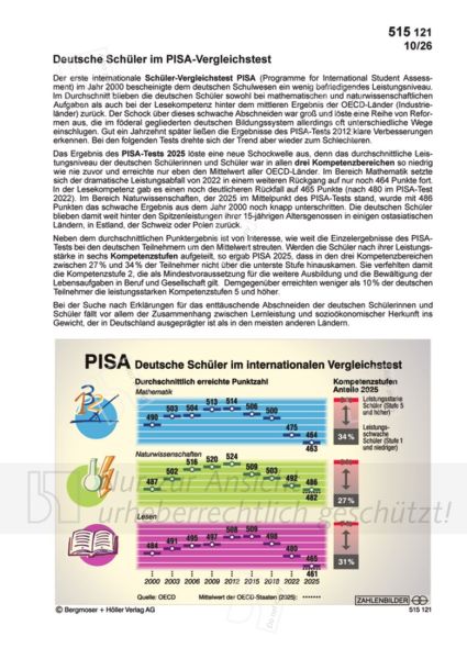 Deutsche Schüler im PISA-Vergleichstest