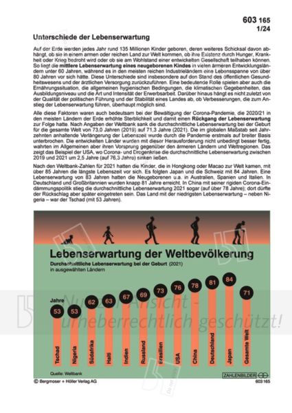 Unterschiede der Lebenserwartung